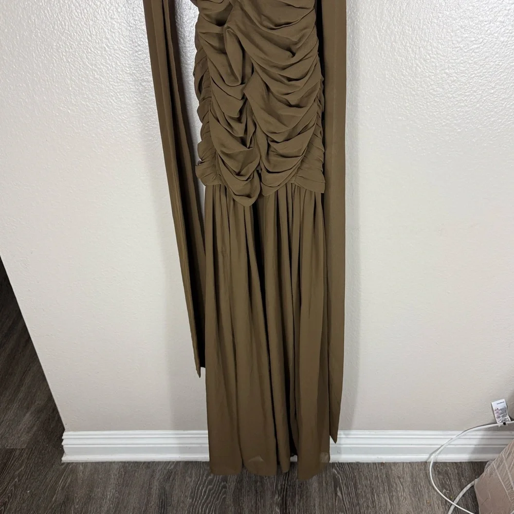 L'Academie Tia Gown in Brown Olive - Picture 10 of 10